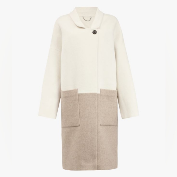 All Saints Jackets & Blazers - All Saints Rylee Wool Long Colorblock Ombré Coat